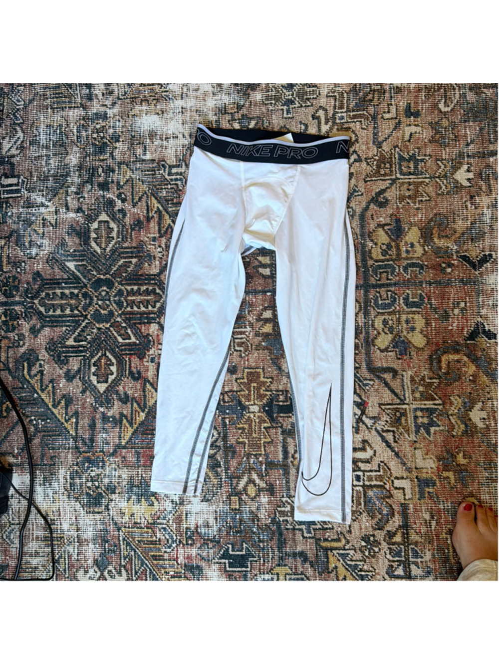 Men's Nike Pro Compression Tights Size S White Black